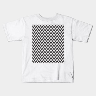 Simple Black and White Chevron Pattern Kids T-Shirt